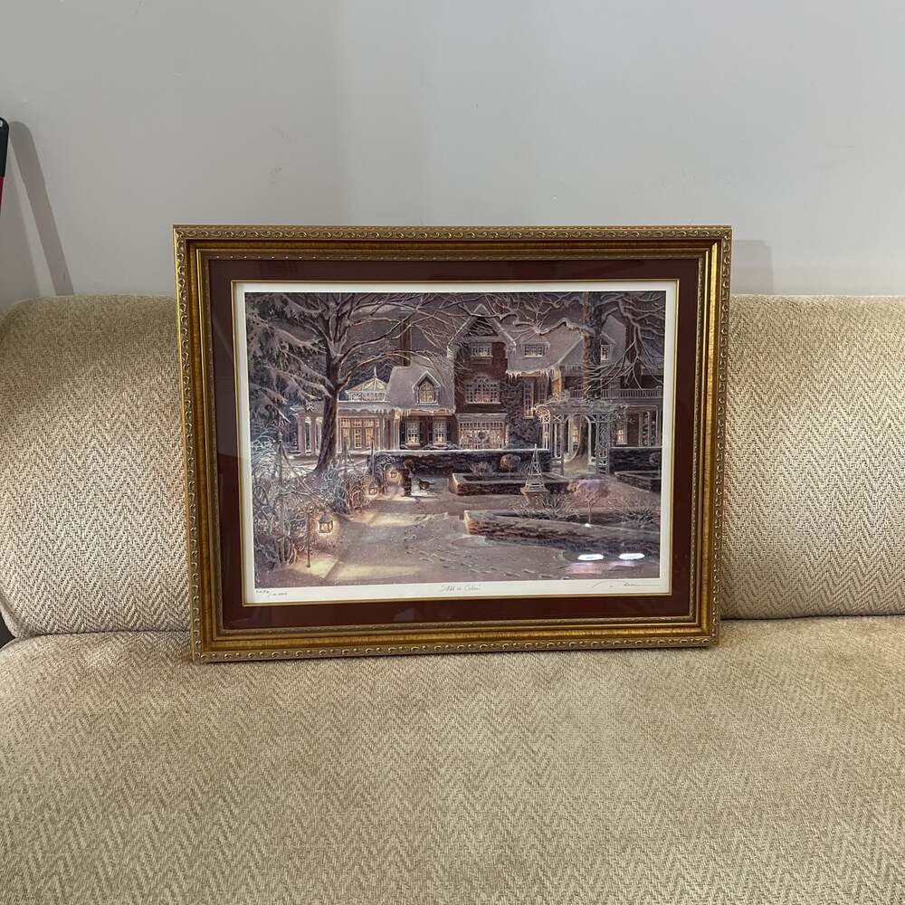 Trisha ROMANCE All Is Calm CANVAS GICLEE LTD art SIGNED Child Lanterns